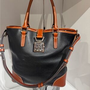 Dooney & Bourke Black and Tan Leather Tote